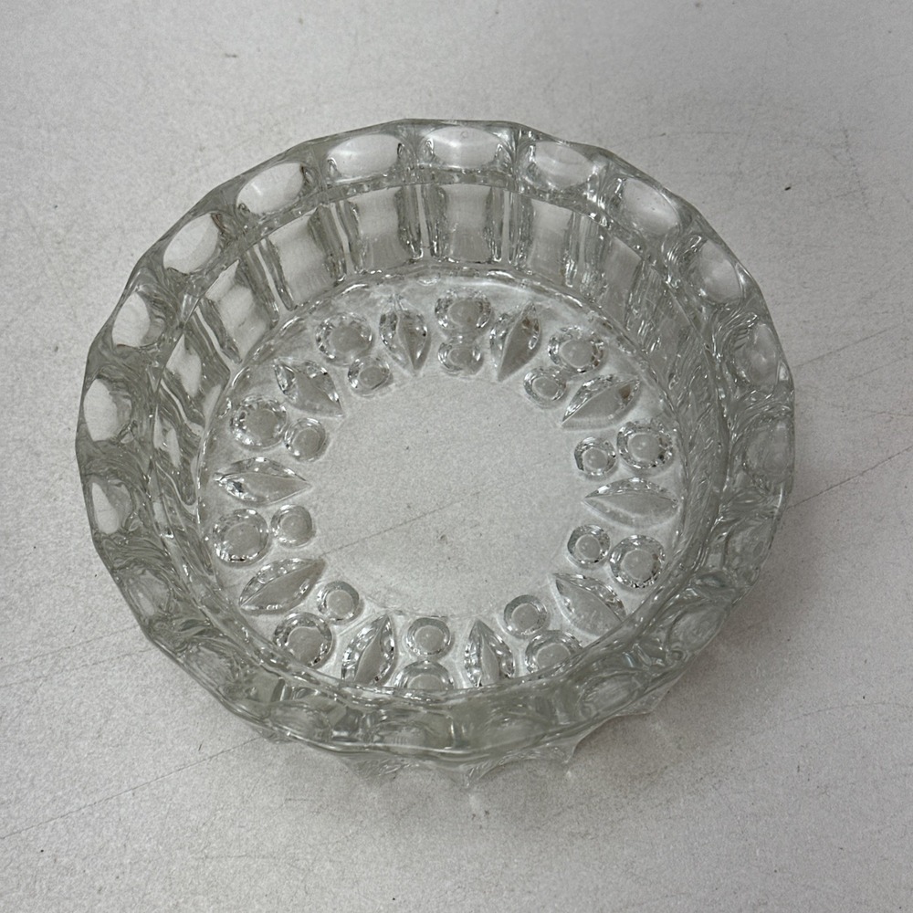 Clear Heavy Glass Ashtray Candy Dish Kig Malaysia Vintage Ash Tray